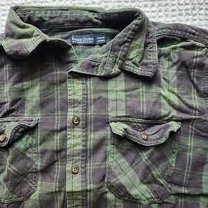 green plaid flannel